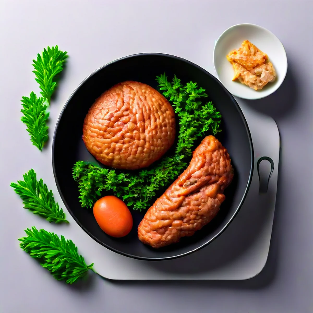 Vorbereitung des Fleischs im Airfryer-Korb